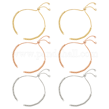 Nbeads 6 pcs 3 couleurs bracelets coulissants ZIRC-NB0002-02-1