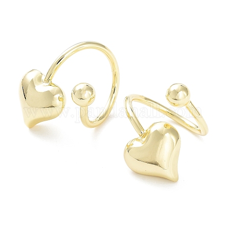 Brass Open Cuff Rings for Women RJEW-D016-07G-1