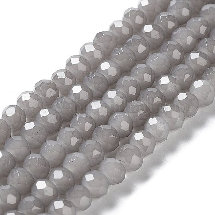 Backlackierte Perlenstränge aus imitiertem Jadeglas DGLA-A034-J10mm-A43-1