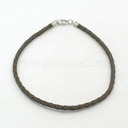 Braided Leather Bracelet Makings BJEW-E193-3mm-15-1