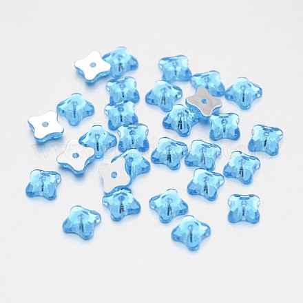 Faceted Square Taiwan Acrylic Rhinestone Beads ACRT-M09-8-01-1