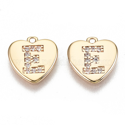 Brass Micro Pave Clear Cubic Zirconia Charms KK-N231-234E-NF-1