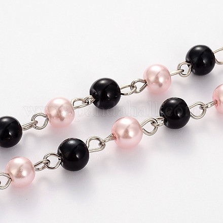 Glasperlen runde Perlen-Ketten für Halsketten Armbänder machen AJEW-JB00114-02-1
