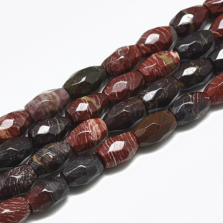Chapelets de perles en jaspe arc-en-ciel rouge G-S357-A02-1