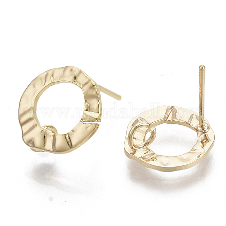 Brass Stud Earring Findings X-KK-T056-01G-NF-1