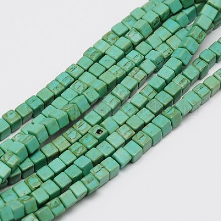 Chapelets de perles en turquoise synthétique TURQ-G108-8x8mm-03-1