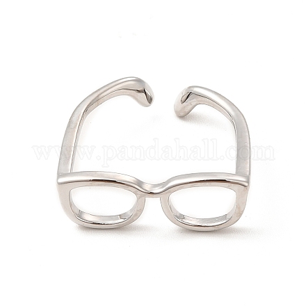Anello per polsino aperto con montatura per occhiali in ottone da donna RJEW-F140-140P-1