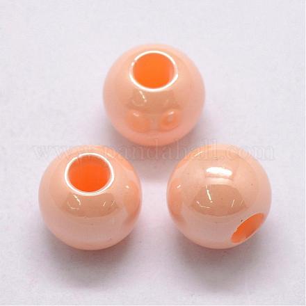 ABS Plastic Imitation Pearl European Beads OACR-L008-14mm-A01-1