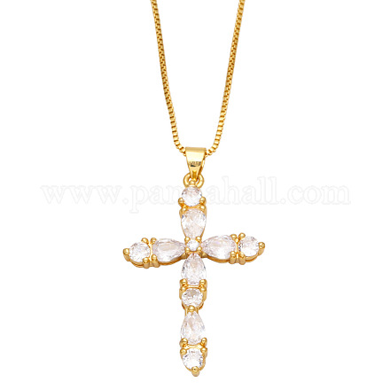 Collana con croce colorata in zircone catena hip hop con diamanti moda nkb266 ST8585935-1