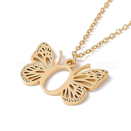 Ожерелье с подвеской в виде бабочки NJEW-C026-01G-O-1
