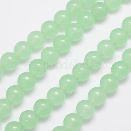 Chapelets de perles en jade de malaisie naturelle et teinte G-A146-10mm-A26-1