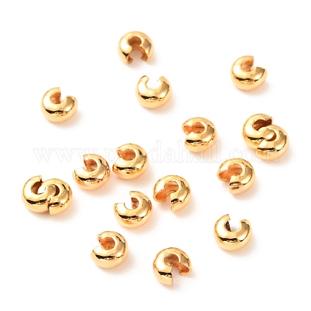 Brass Crimp Beads Covers KK-F824-036C-G-1
