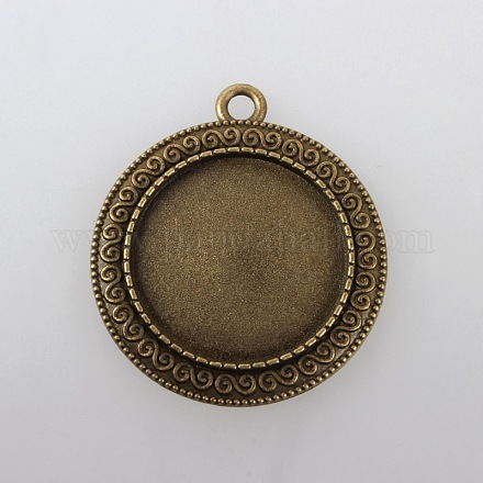 Supports de pendentif de cabochon en alliage de style tibétain vintage X-TIBEP-M018-119AB-NF-1