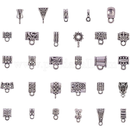 116 pièces 29 styles de bélières en alliage de style tibétain TIBE-PH0004-08-1
