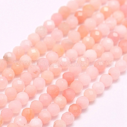 Rosa naturale perline opale fili G-F509-05-3mm-1