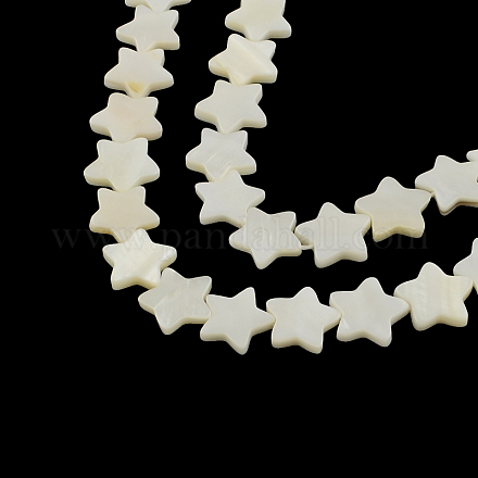 Fili di perle di conchiglia naturale a forma di stella X-SSHEL-F290-18B-1