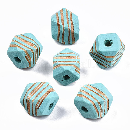 Painted Natural Wood Beads WOOD-T021-52A-06-1