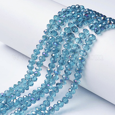 Electroplate Transparent Glass Beads Strands EGLA-A034-T2mm-F17-1