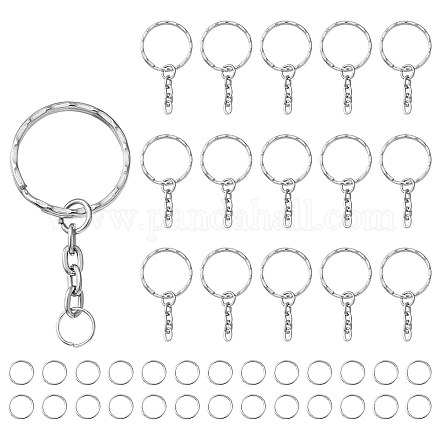 50 Stück geteilte Schlüsselringe aus Eisen IFIN-YW0003-44-1