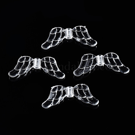 Transparent Clear Acrylic Faceted Wing Beads X-TACR-R1-1