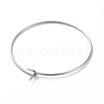 316 Surgical Stainless Steel Hoop Earring Findings STAS-J025-01D-P-1