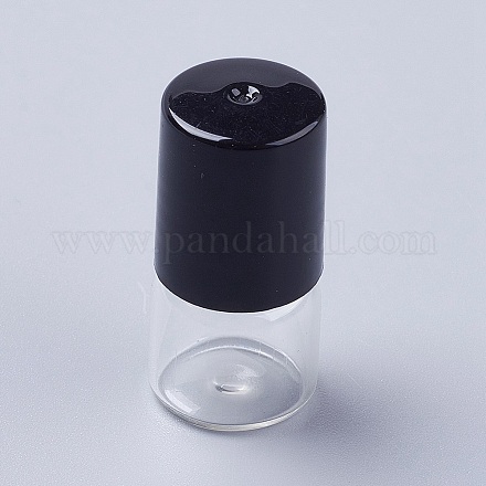 ガラスのエッセンシャルオイルの空の香水瓶  ローラーボールとプラスチックキャップ付き  透明  16x35mm  2ml(0.06液量オンス)/ボトル CON-WH0013-01B-2ml-1