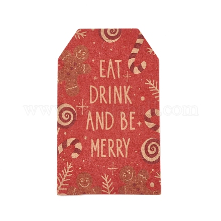 紙ギフトタグ  hange tags  美術工芸用  クリスマスのために  言葉で飲み物を食べて楽しい  カラフル  50x30x0.3mm  穴：5mm CDIS-L003-E07-B-1