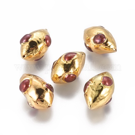Perlas naturales abalorios de agua dulce cultivadas PEAR-K007-B01-1