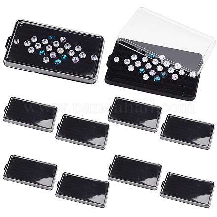 Caja de almacenamiento de diamantes sueltos de plástico transparente rectangular de 100 orificio VBOX-WH0005-06-1