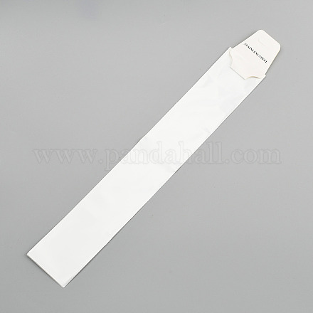 長方形セロファンバッグ  厚紙の表示カード付き  ホワイト  30x5.2cm  一方的な厚さ：0.035mm  ディスプレイハンギングカード：53x44x0.6mm X-CON-F001-01B-1