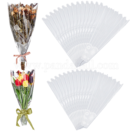 Chgcraft 200 Stück 2 Größen opp Plastikblumenstraußbeutel Plastikverpackungsbeutel Blumenstraußhülle für Hochzeit AJEW-CA0002-67-1