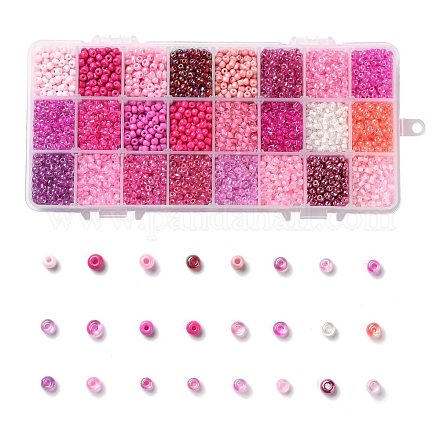 600g perles de rocaille en verre 24 couleurs SEED-JP0008-07-4mm-1