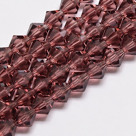 Chapelets de perles en verre bicone d'imitation de cristal autrichien GLAA-F029-6x6mm-05-1