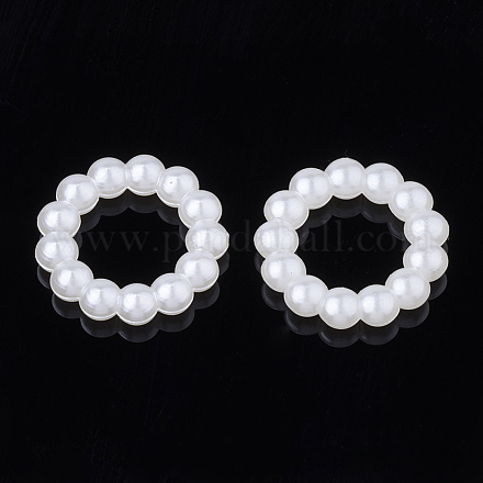 Anneaux de liaison en plastique imitation perle abs OACR-S020-03A-1