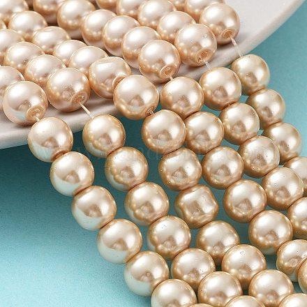 Chapelets de perles rondes en verre peint HY-Q330-8mm-42-1