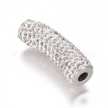 304 perlas de tubo de rhinestone de arcilla polimérica de acero inoxidable STAS-E477-13P-1