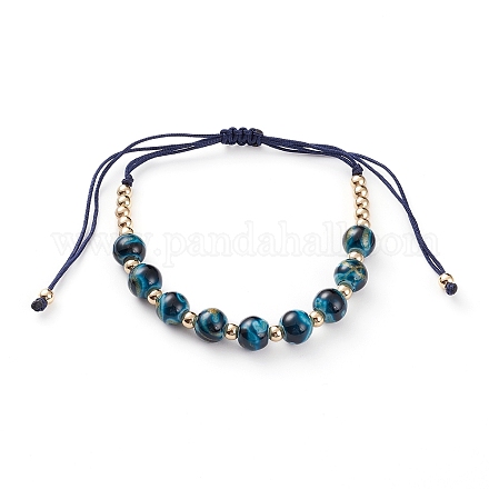 Verstellbare Nylonschnur geflochtenen Perlen Armbänder BJEW-JB05827-01-1