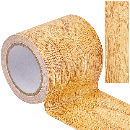 GORGECRAFT 5 Yard 1 Roll Wood Textured Adhesive Repair Tape Patch Realistic Wood Grain Repair Tape Wood Grain High-Adhesive Repair Tape Simulation for Desk Chair Furniture(Navajo White) DIY-GF0005-15C-1