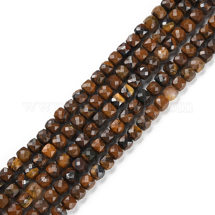 Chapelets de perles d'œil de tigre naturel G-P500-02A-01-1