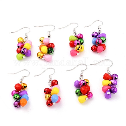 Fashion Acrylic Cluster Earrings for Christmas EJEW-JE00726-01-1