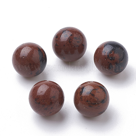 Perles d'obsidienne naturelles en acajou G-S289-04-10mm-1