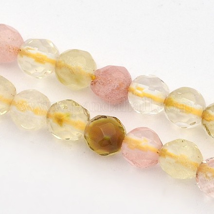 Faceted Round Tigerskin Glass Beads Strands G-E302-053-4mm-1