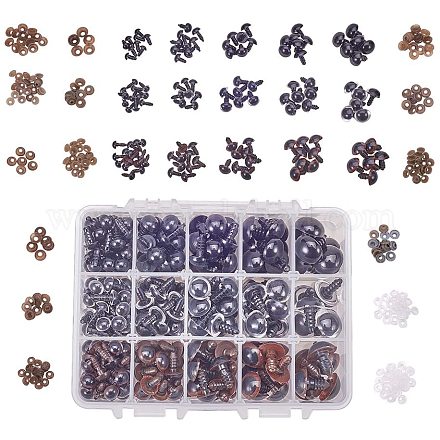 PandaHall Elite 8-16mm 548pcs Plastic Safety Eyes 3 Color Craft Safety Eyes with Washers for Doll DIY-PH0024-99-1
