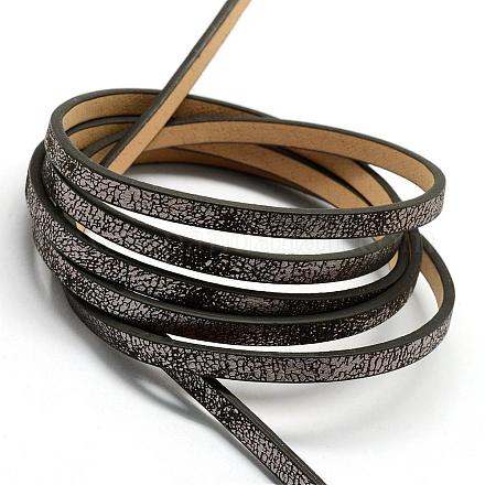 Chapado en plata cuerdas de cuero de imitación LC-R010-14B-1