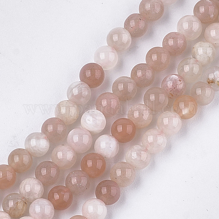 Chapelets de perles de sunstone naturelle naturelles G-S333-4mm-038-1