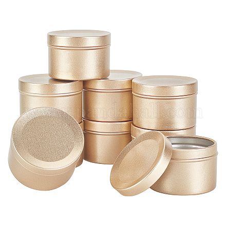 アルミジャー  フリップカバー  食品グレードの包装箱  茶葉の保存用  コラム  マットライトゴールド  2x1-3/8インチ（5.1x3.6cm）  容量：50ml（1.69fl.oz） CON-WH0076-76MLG-1