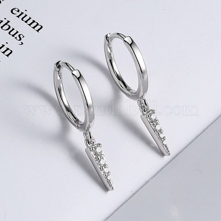 925 треугольная серьга-кольцо из стерлингового серебра с прозрачным кубическим цирконием для женщин EJEW-BB71508-B-1