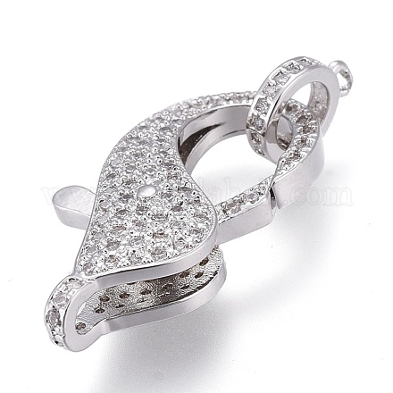 rass Micro Pave Cubic Zirconia Lobster Claw Clasps ZIRC-M108-08A-P-1