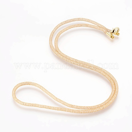 Brass Network Chain Necklaces NJEW-F229-01G-1