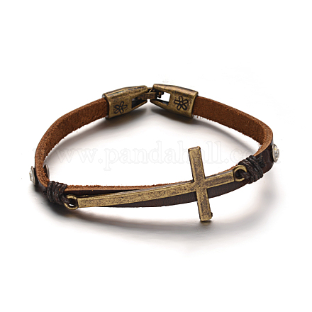 Bracelets cordon en cuir unisexes X-BJEW-L549-15-1